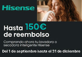 hisense hasta 150 euros de cashback con lavadoras y secadoras