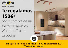 Promoción Whirlpool cashback hasta 150 euros